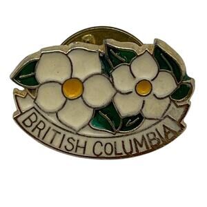 Vintage Dogwood Provincial Flower BC Canada British Columbia Hat Lapel Pin